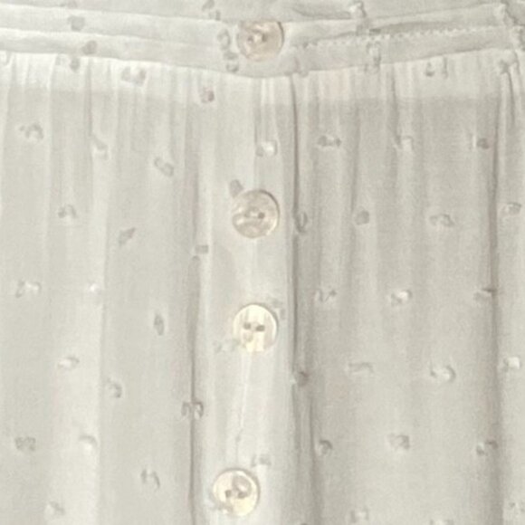 Lulus Completely In Love White Swiss Dot Button-Front Maxi Dress Cottagecore-XL - Picture 7 of 16